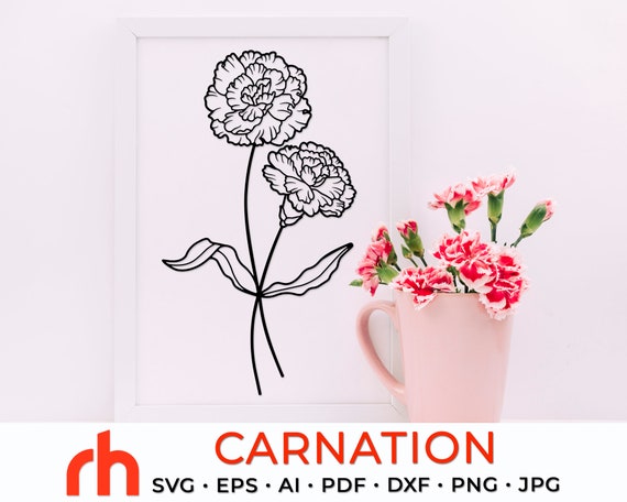 Carnation SVG Capricorn Flower Cut File - Etsy Canada