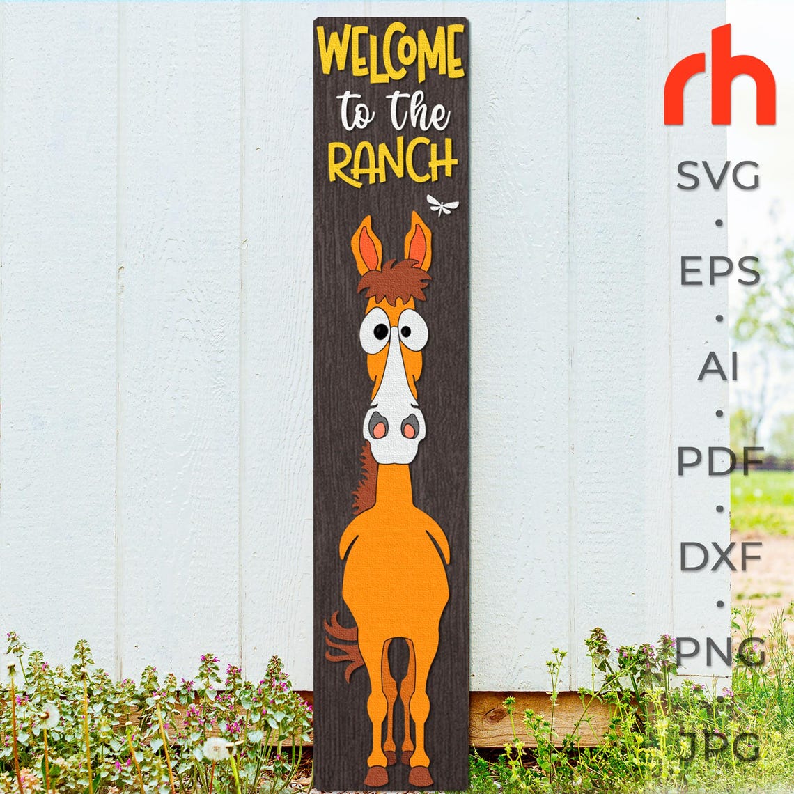 The Ranch Svg Welcome to the Ranch SVG, Layered Porch Sign Cut File, Farmhouse Leaner ...