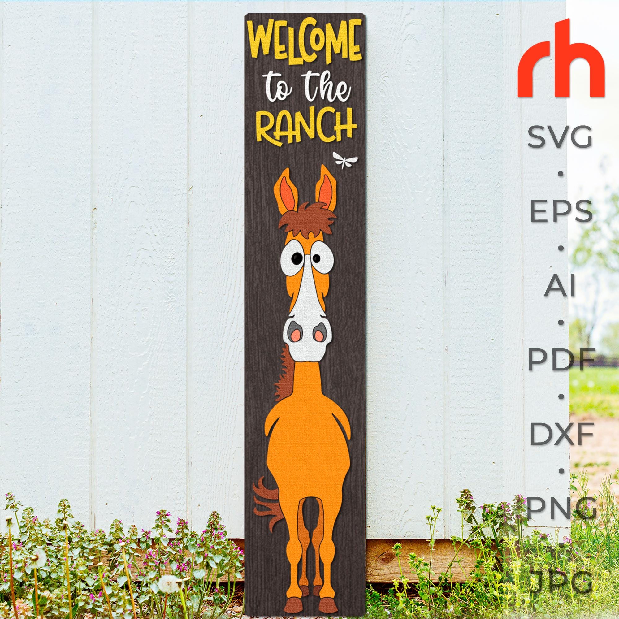 Pink Ranch Sign Svg Welcome to the Ranch SVG, Layered Porch Sign Cut File, Farmhouse Leaner ...