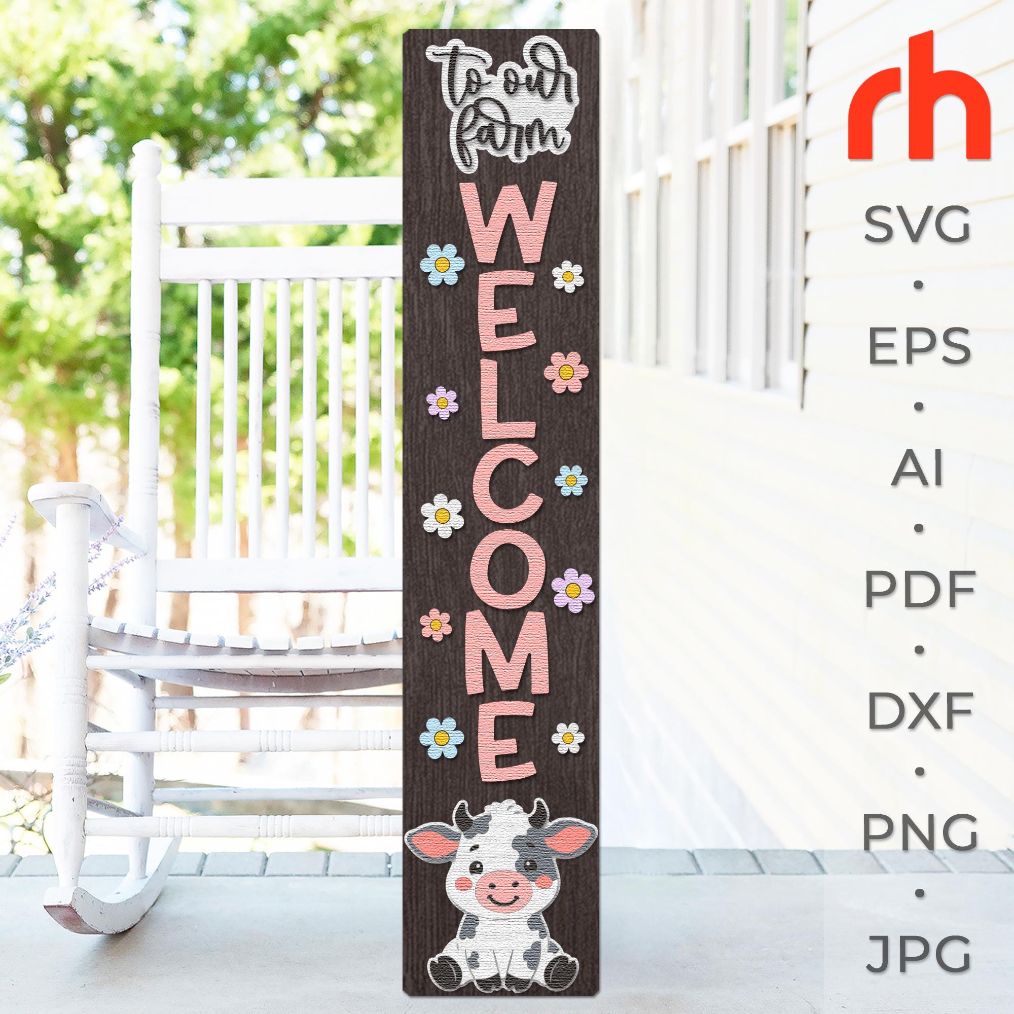 Pink Ranch Sign Svg Welcome to Our Farm SVG, Farmhouse Porch Sign Cut File, Layered Ranch ...