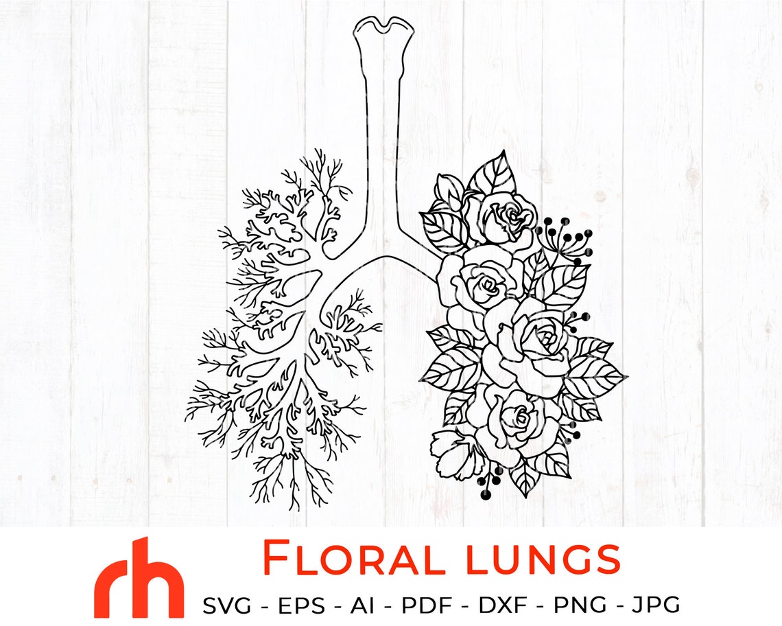 Download Floral lungs svg Flower lungs svg Lungs with roses svg | Etsy