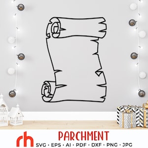 Vintage papier parchemin SVG, carte au trésor vierge couper fichier, papyrus DXF, parchemin PNG