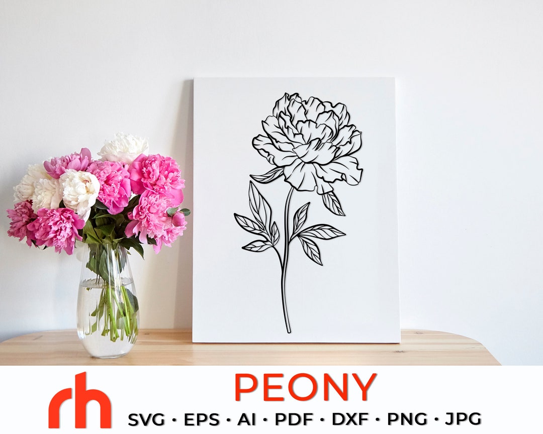 Peony SVG, Scorpio Flower Cut File, November Birth Flower DXF, Zodiac