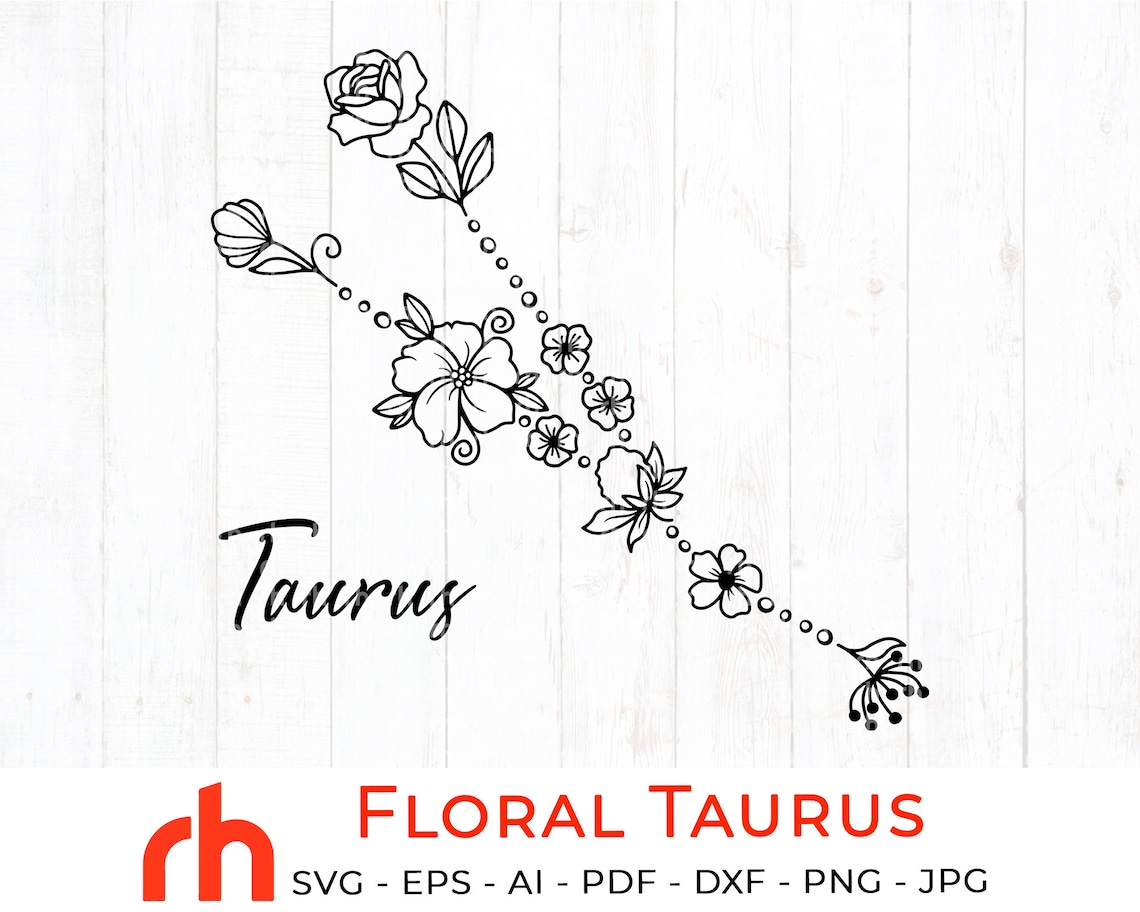 Flower Taurus svg May birthday svg Wildflower zodiac svg Etsy