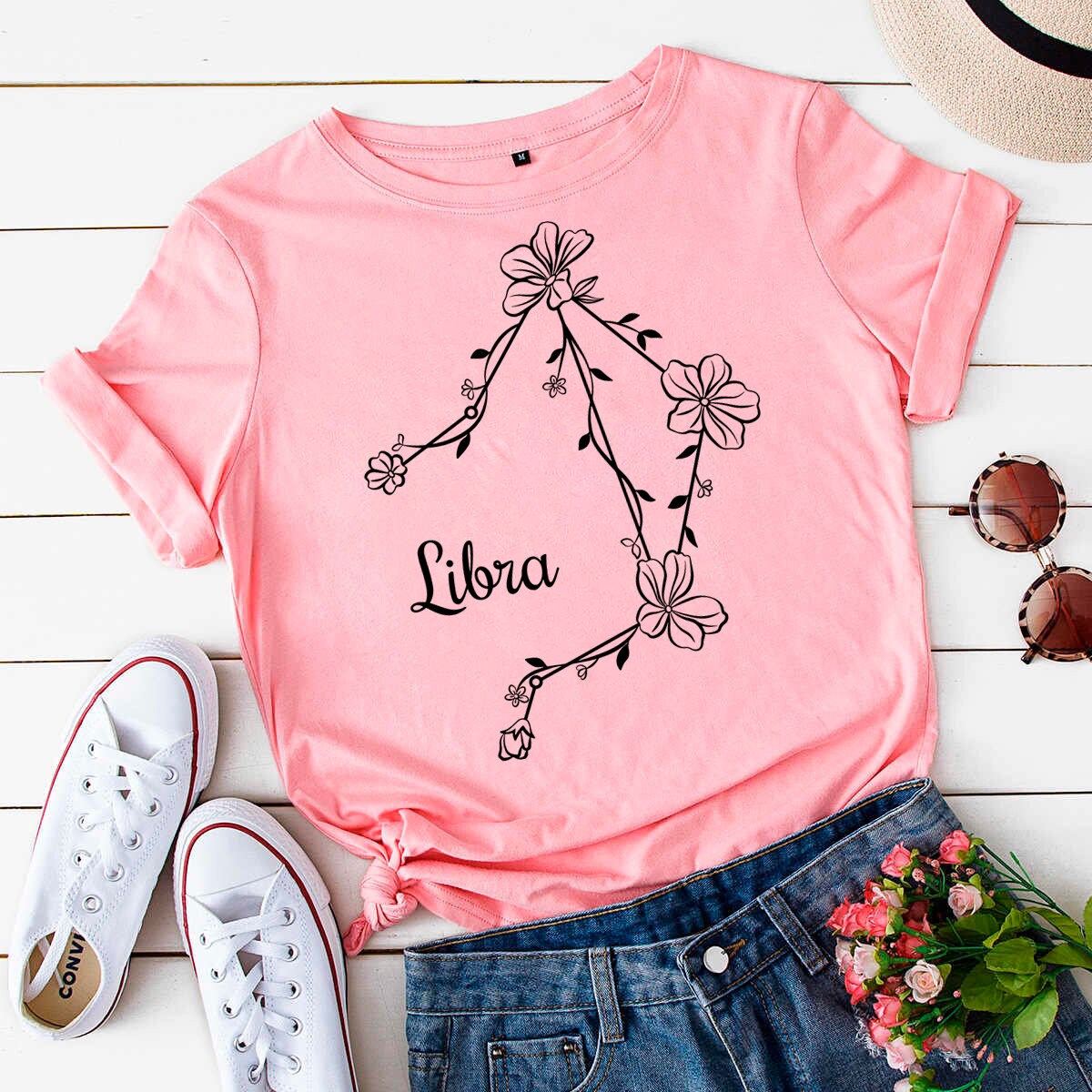 Download Flower Libra svg October birthday svg Wildflower zodiac | Etsy