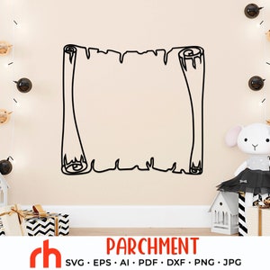 Papel de pergamino vintage SVG, archivo de corte de mapa del tesoro en blanco, papiro DXF, pergamino PNG
