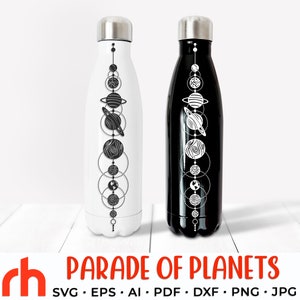 Parade of Planets SVG, Solar System DXF, Outer Space Cut-bestand