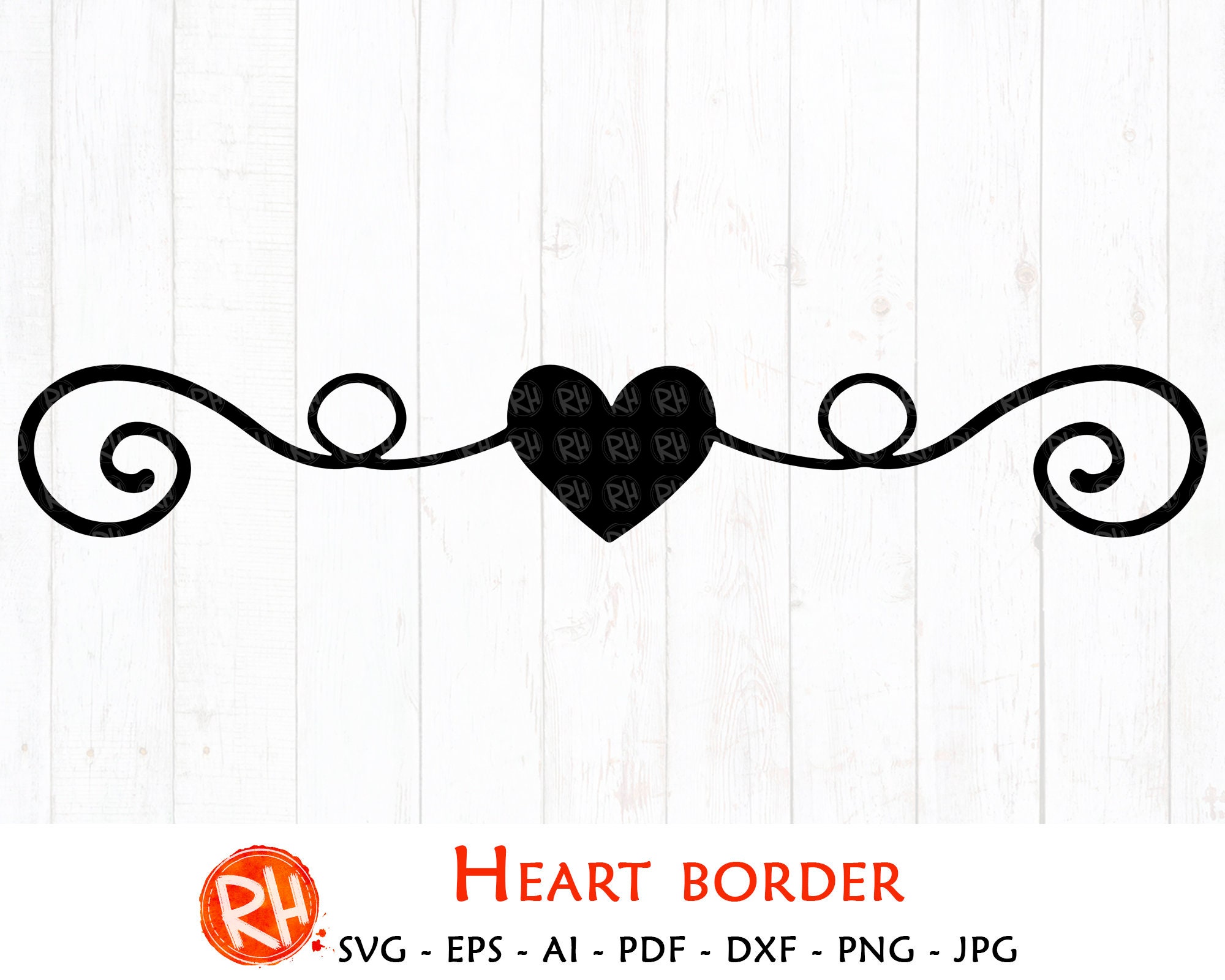Circle Heart Border SVG