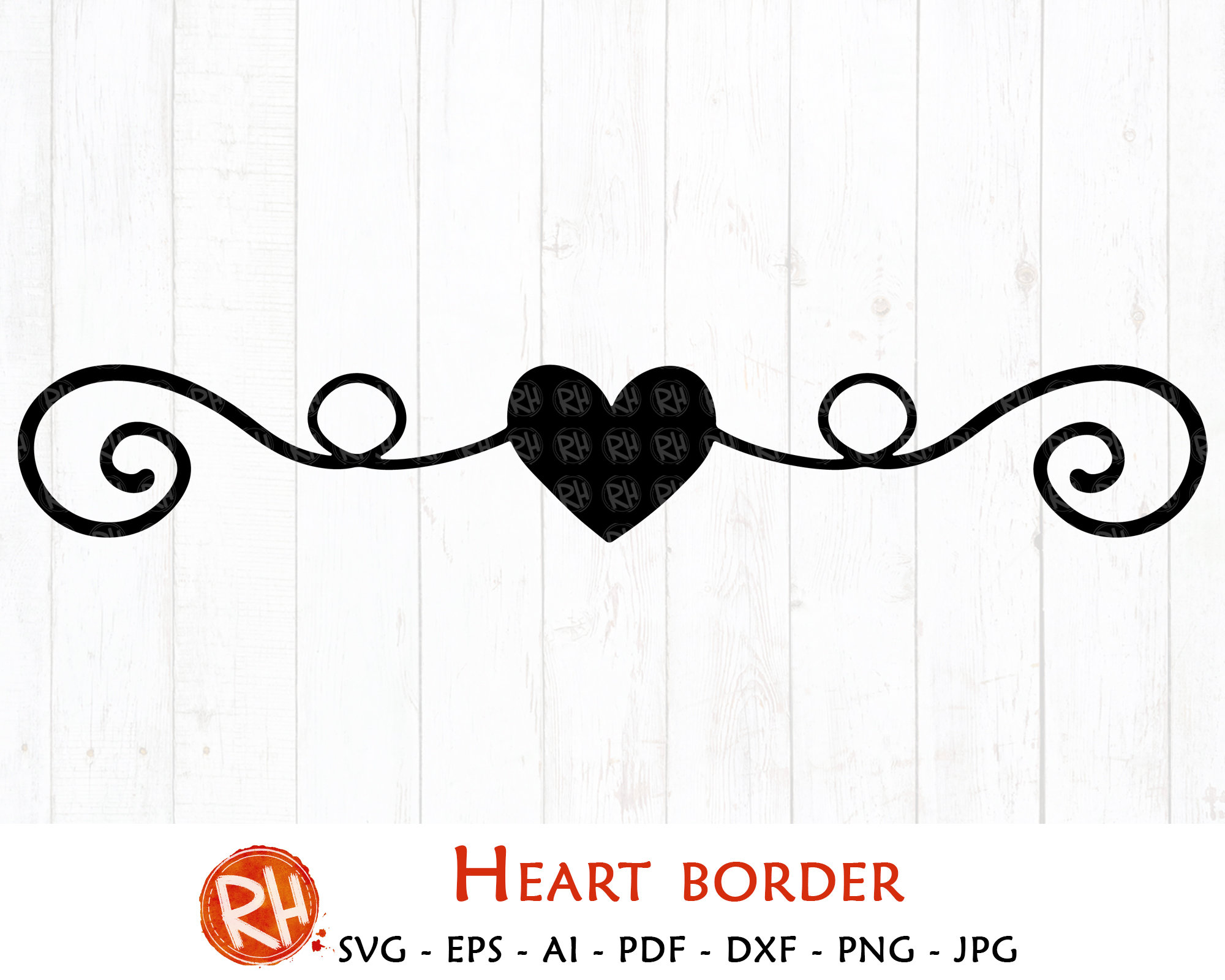 Circle Heart Border SVG