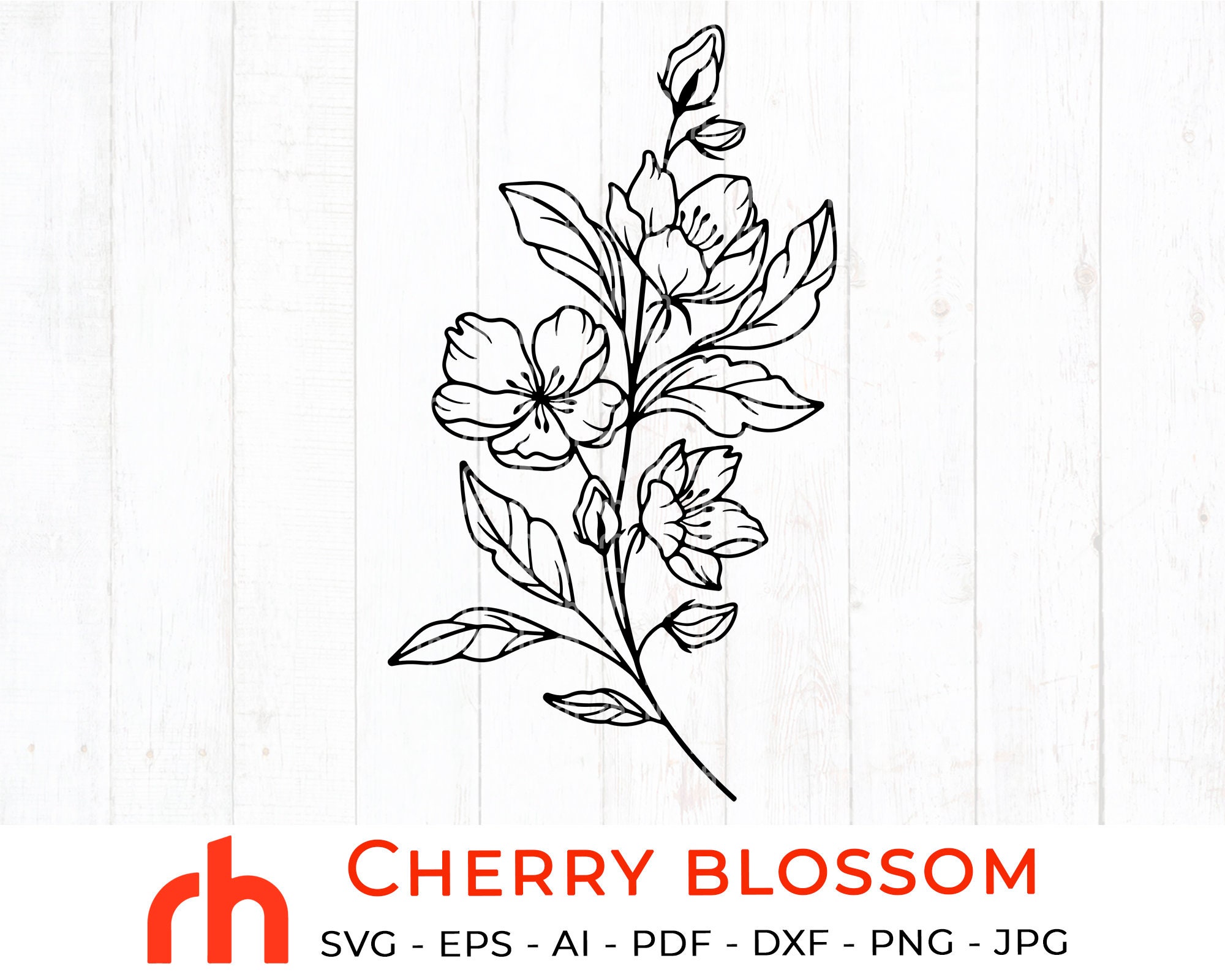Cherry blossom svg May birth flower svg Cherry blossom Etsy