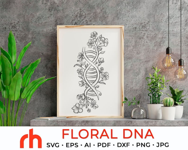 Floral DNA SVG Flower Molecule Cut File Etsy