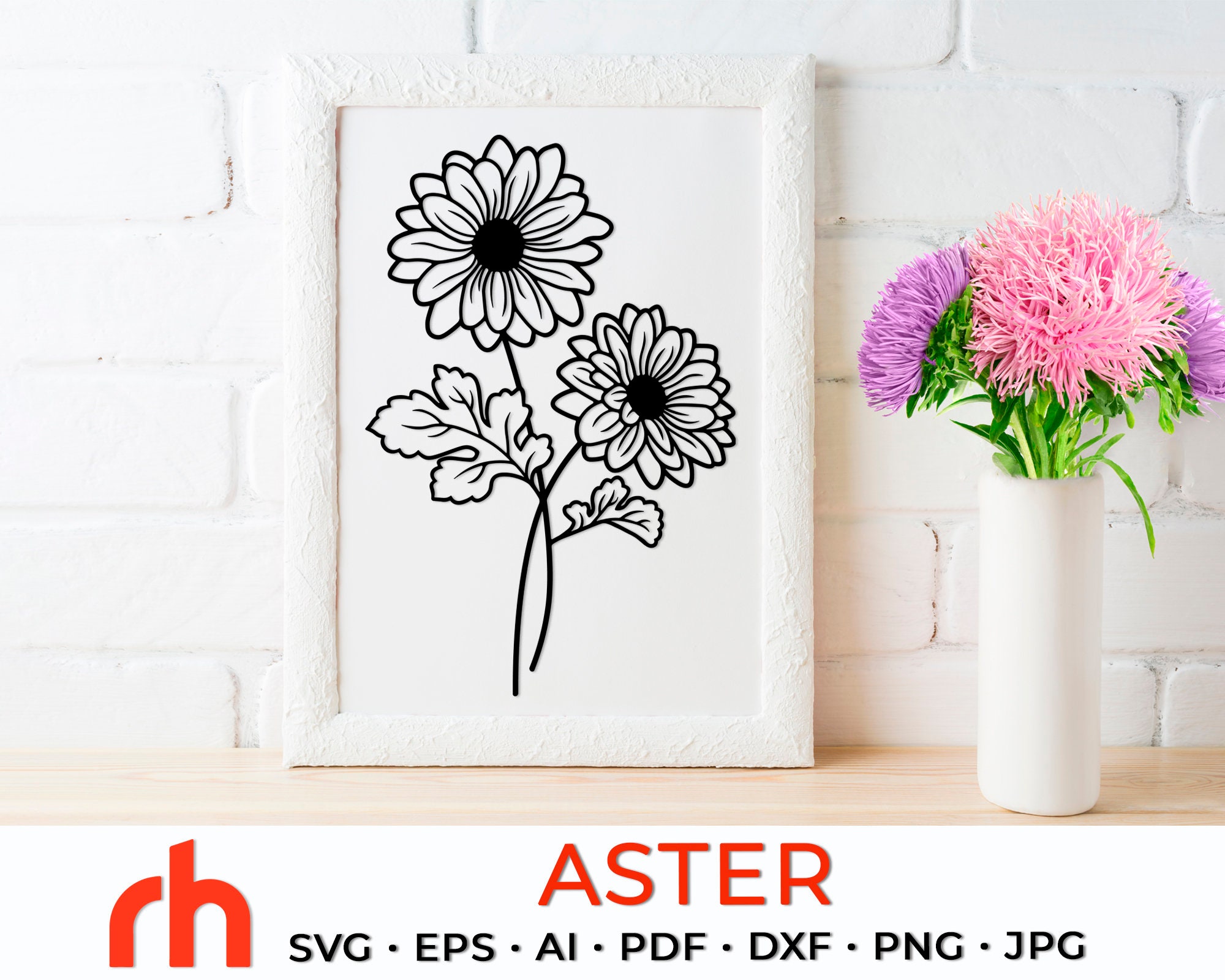 Aster SVG Virgo Flower Cut File | Etsy Canada
