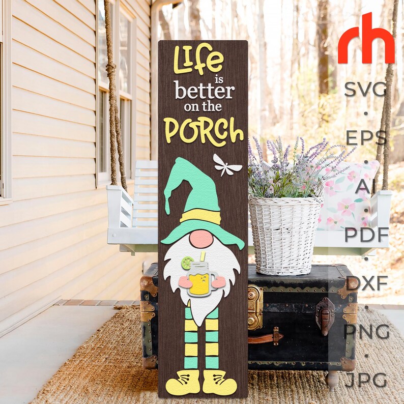 Life is Better on the Porch SVG, Layered Porch Sign Cut File ...