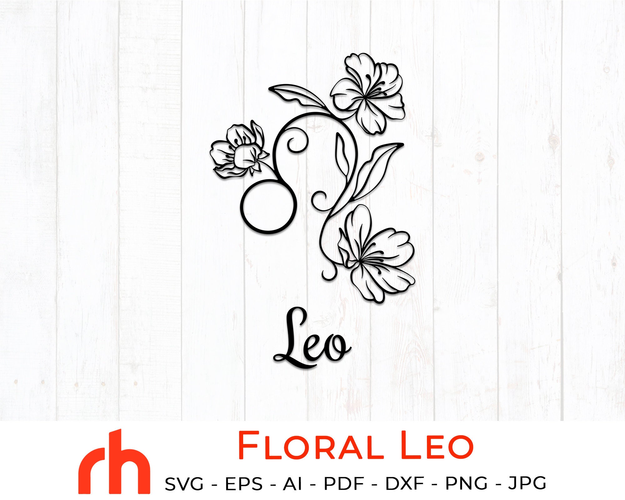 Flower Leo svg August birthday svg Wildflower zodiac svg Etsy