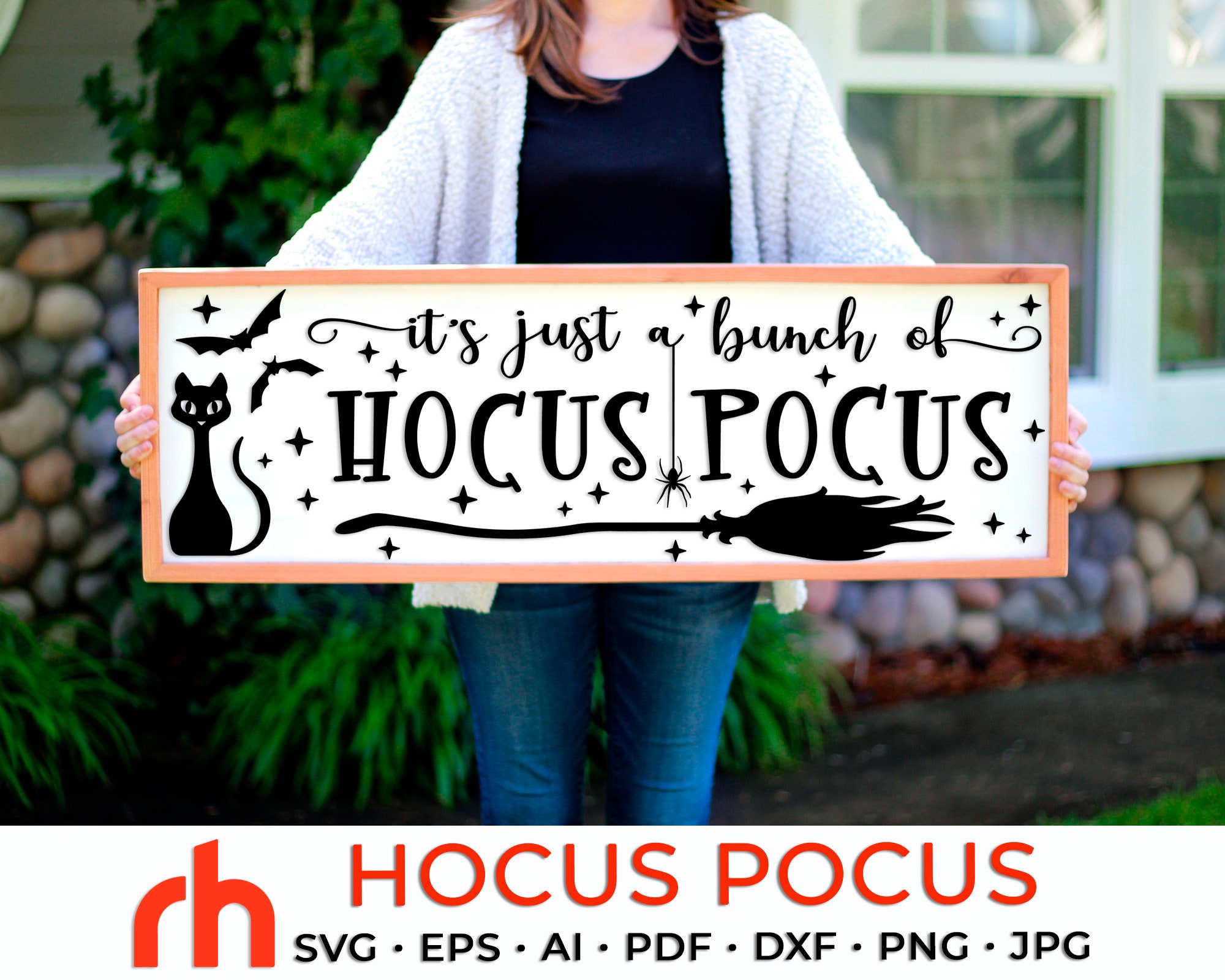 Hocus Pocus SVG, Horizontal Sign Cut File, Halloween Porch Board DXF ...