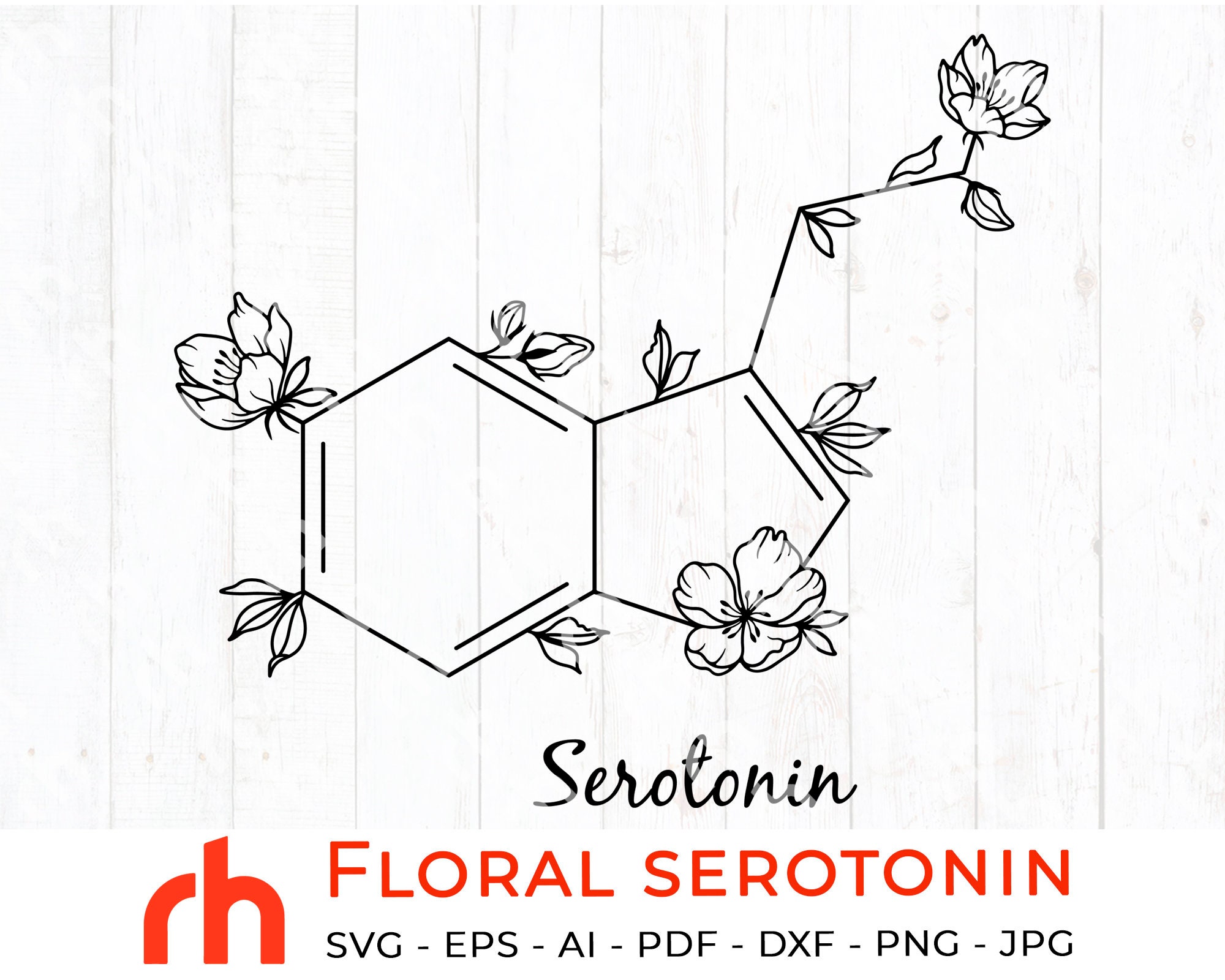 Download Floral serotonin svg Flower serotonin svg Molecular | Etsy