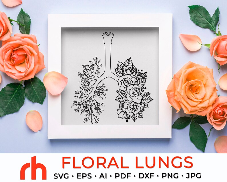 Floral Lungs SVG Flower Anatomy Cut File Etsy