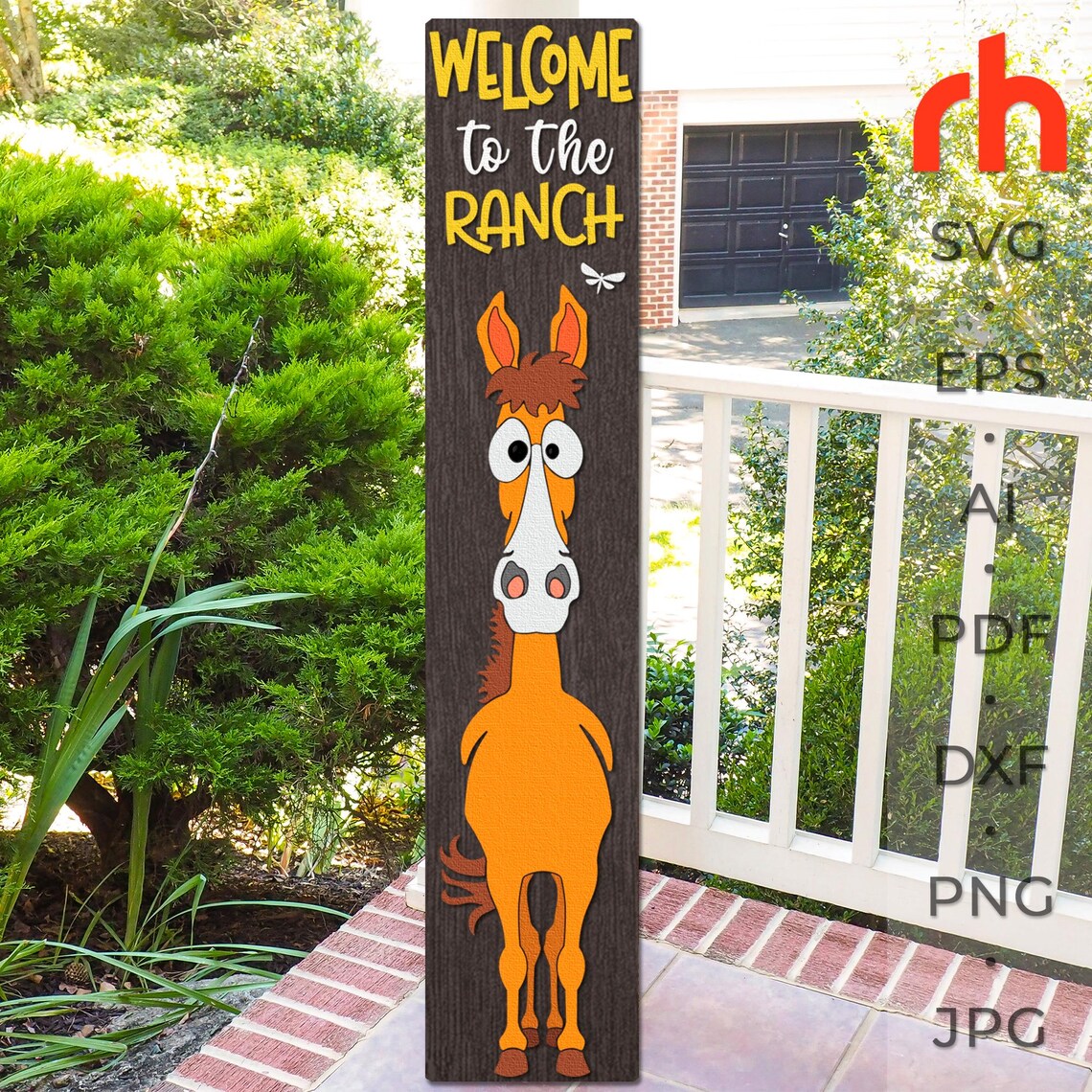The Ranch Svg Welcome to the Ranch SVG, Layered Porch Sign Cut File, Farmhouse Leaner ...