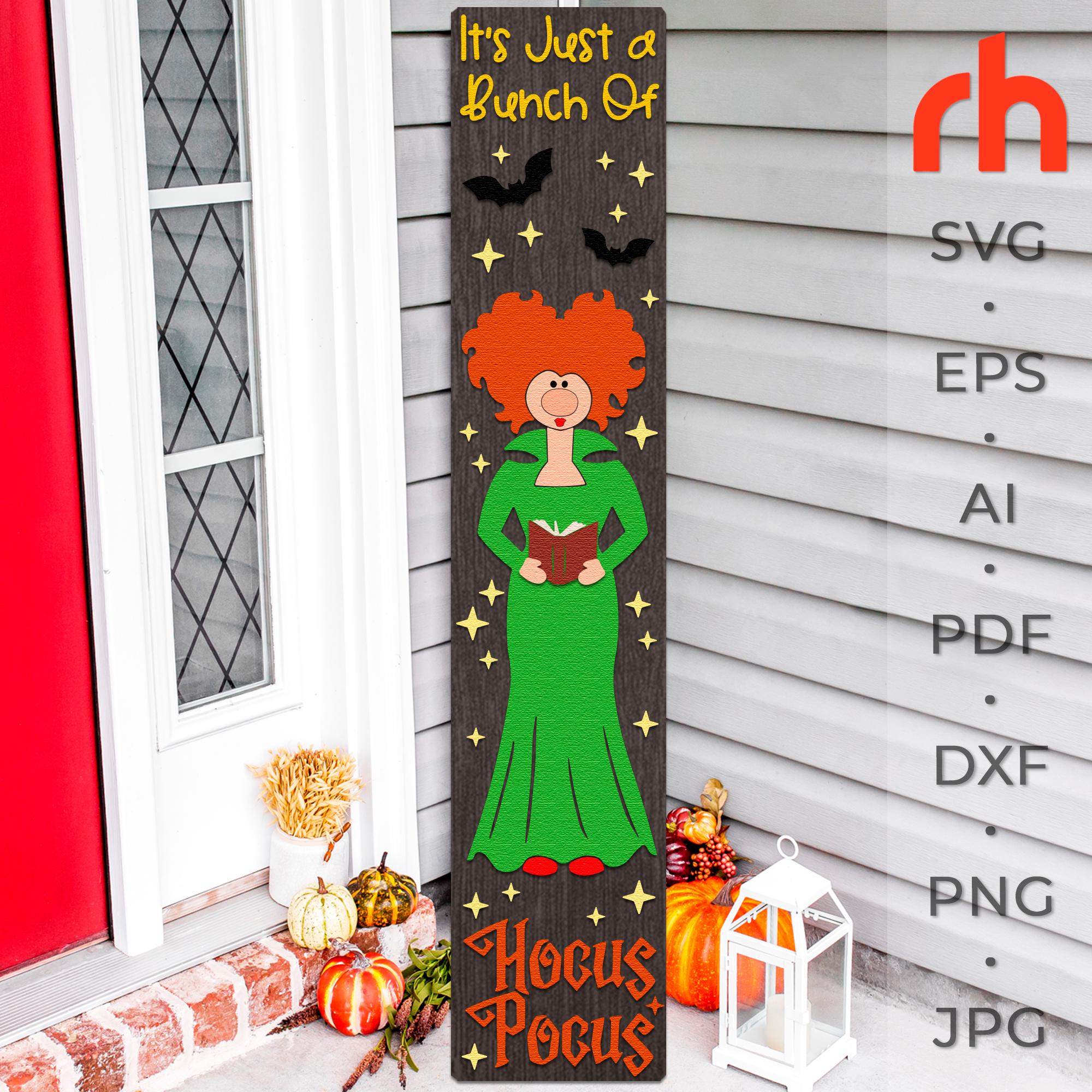 Hocus Pocus SVG, Halloween Porch Sign Cut File, Layered October Leaner ...