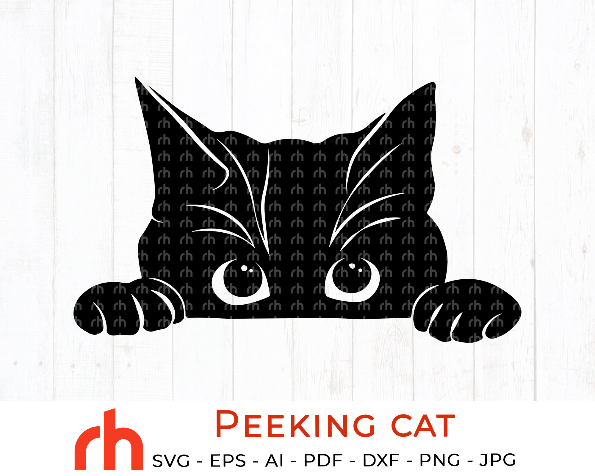 Peeking cat svg Cat face svg Black cat svg | Etsy