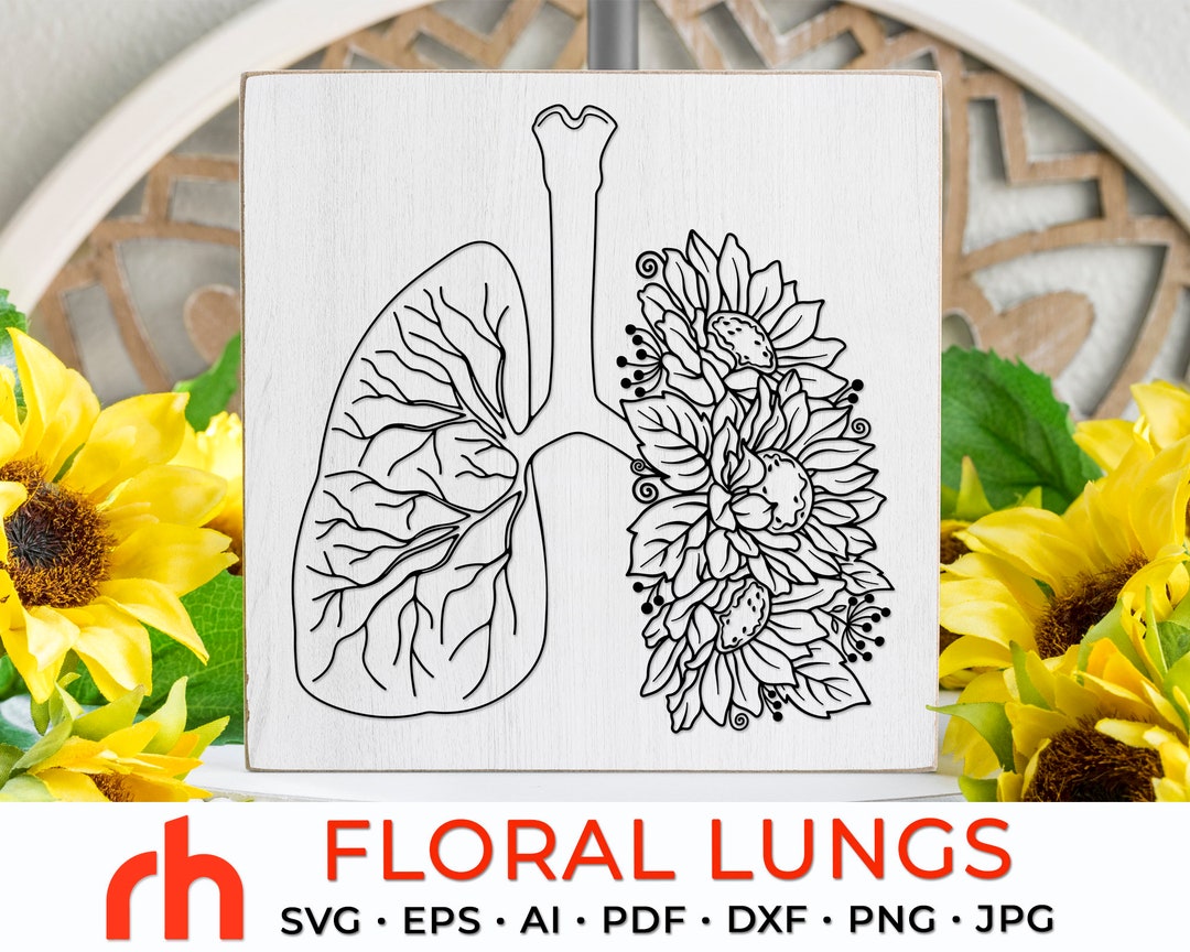 Floral Lungs SVG Flower Anatomy Cut File Respiratory Etsy