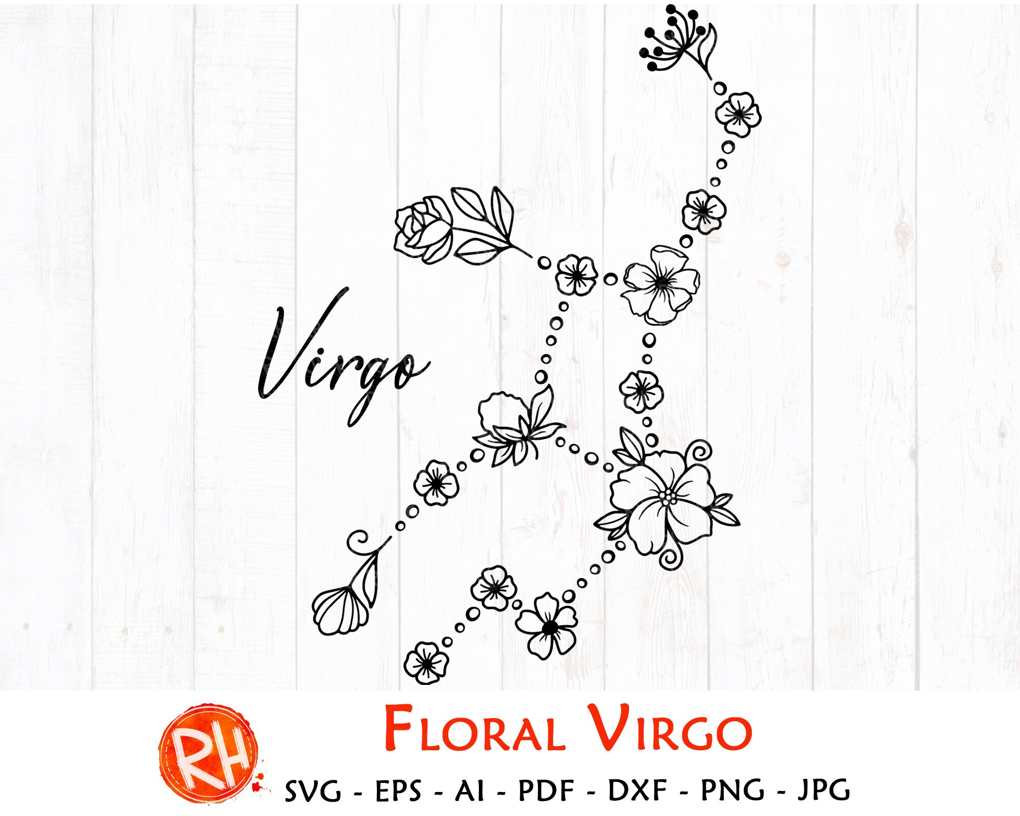 Download Flower Virgo September birthday svg Wildflower zodiac svg ...