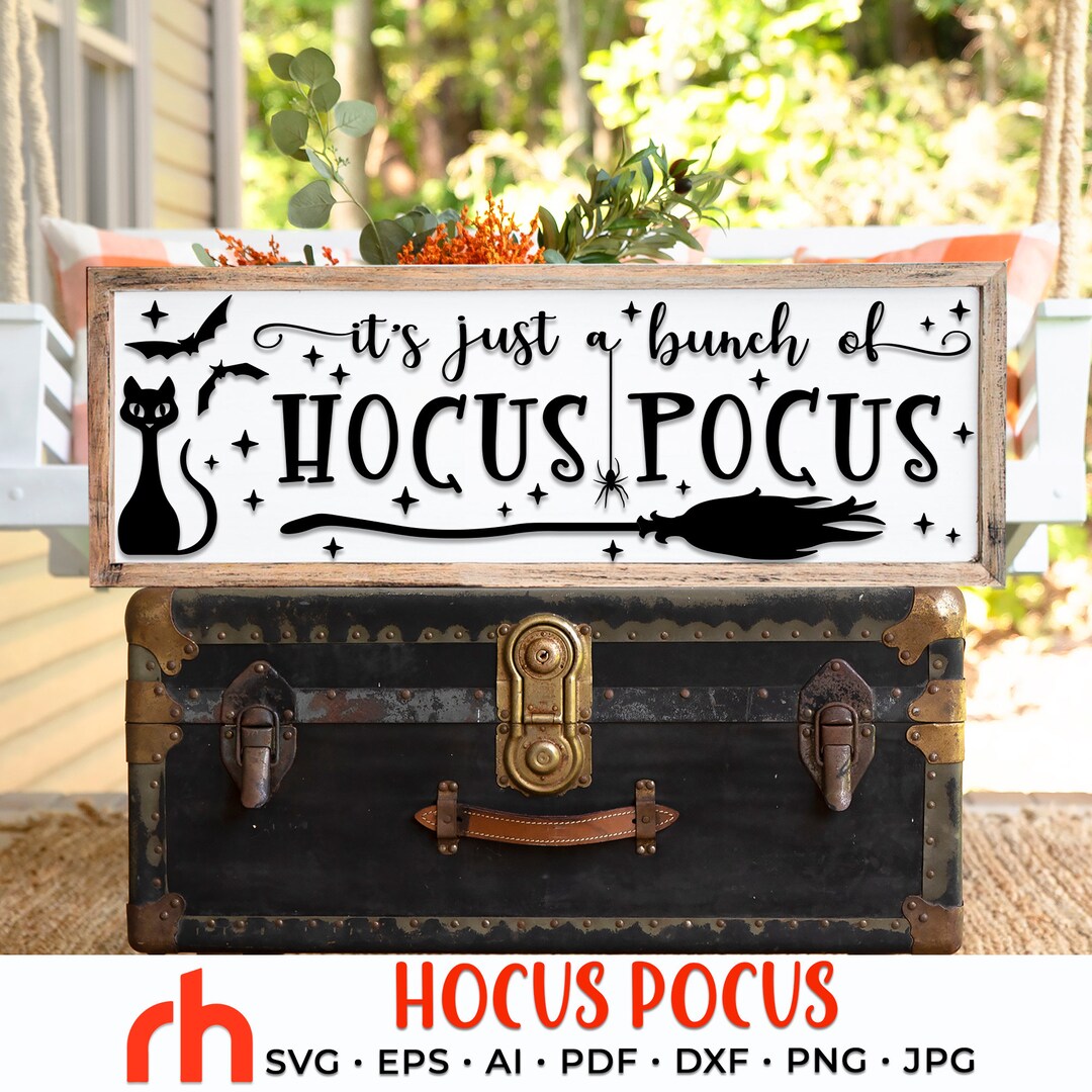 Hocus Pocus SVG, Horizontal Sign Cut File, Halloween Porch Board DXF ...