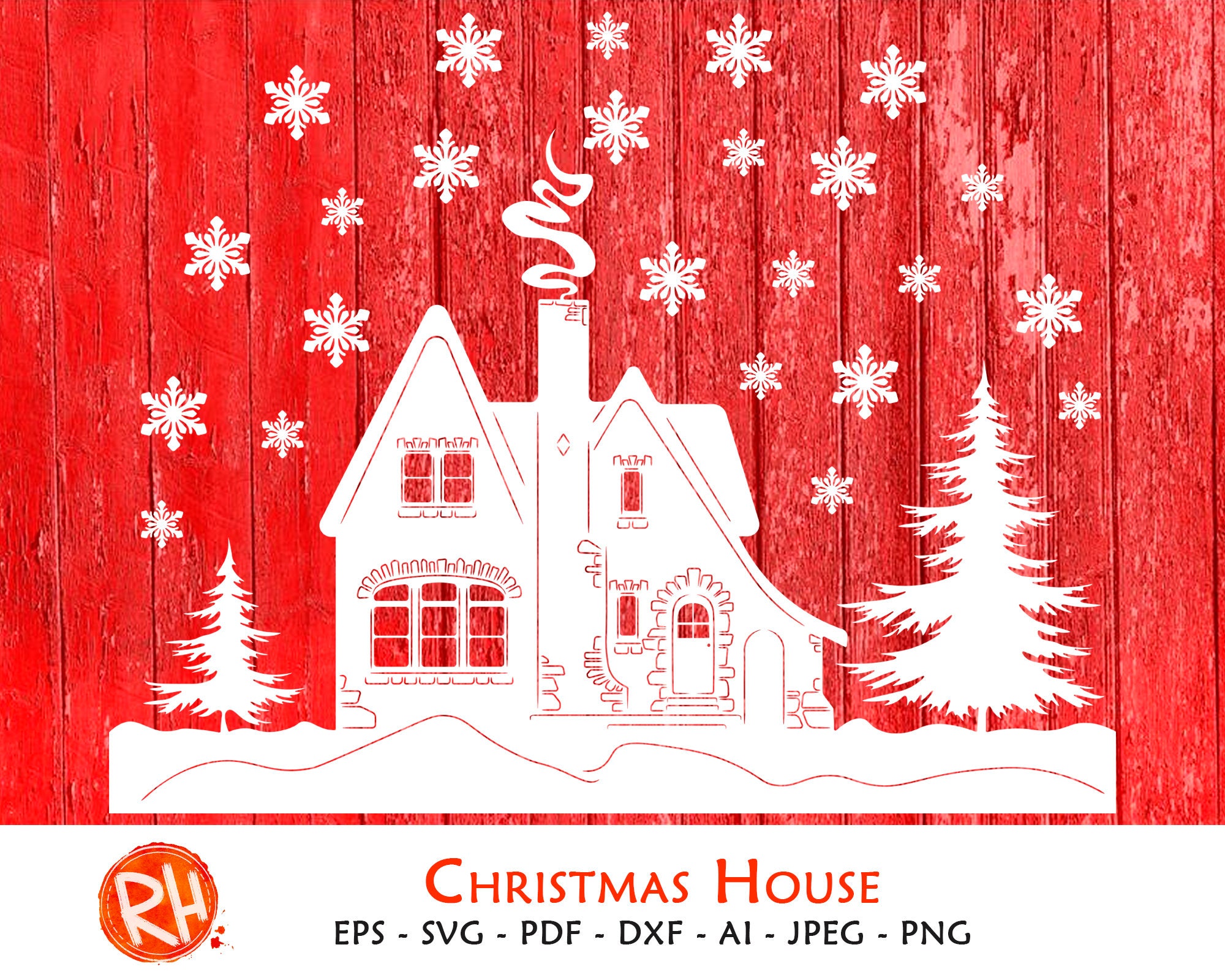 Christmas House svg png ai eps dxf pdf Christmas  Etsy