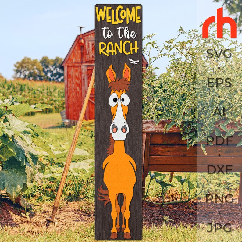 The Ranch Svg Welcome to the Ranch SVG, Layered Porch Sign Cut File, Farmhouse Leaner ...