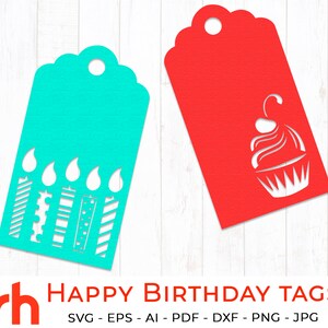 Download Happy Birthday Gift Tag Bundle Set Of 4 Svg Templates Svg Cut Etsy
