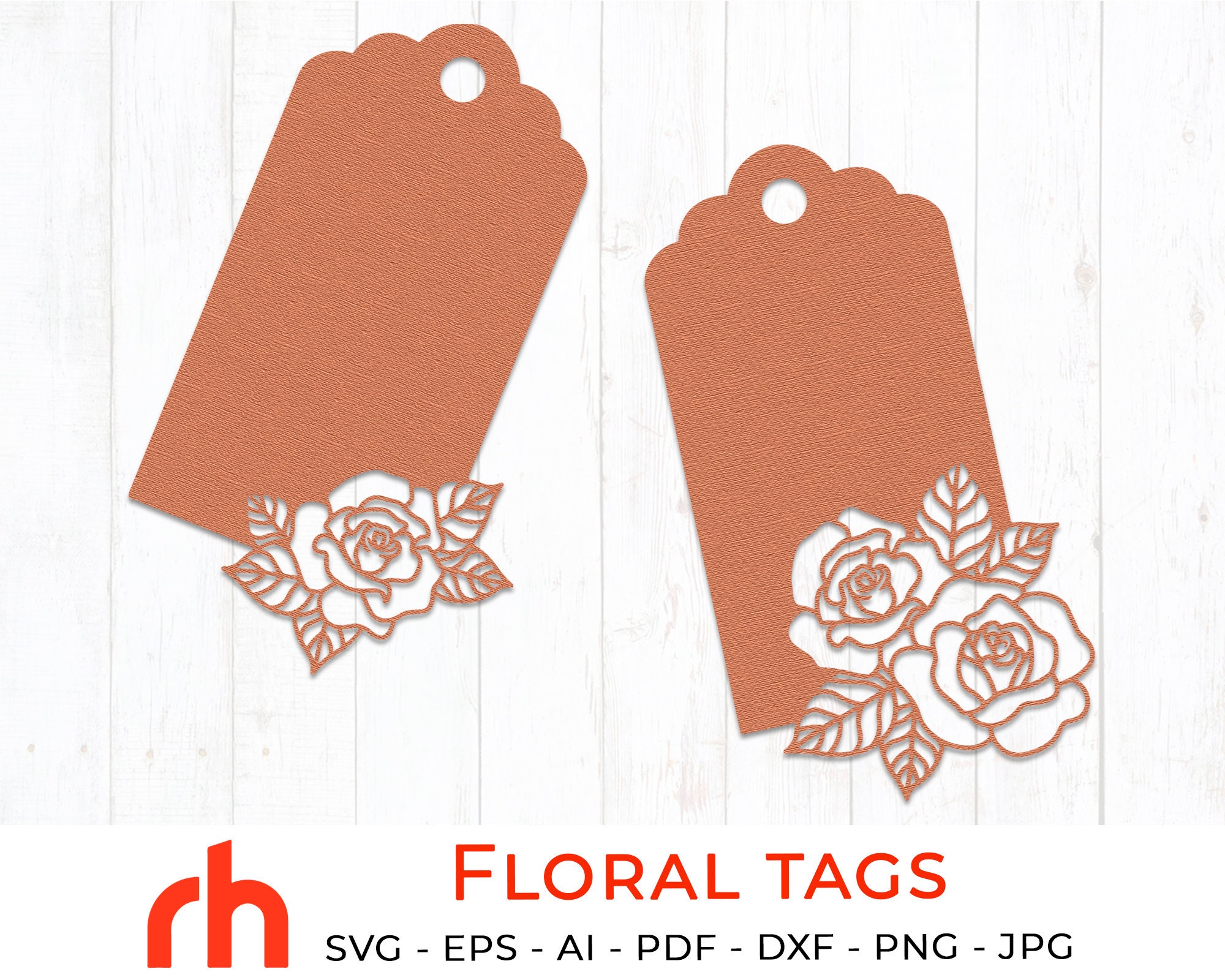 Floral Tags Svg Flower Tags Svg Rose Tags Svg Wedding Etsy Canada