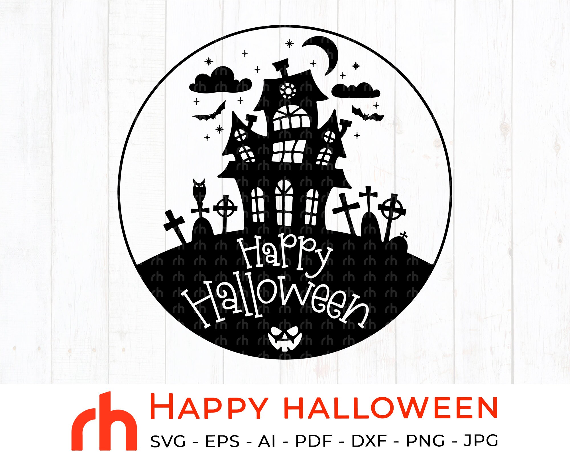 Happy halloween svg Halloween sign svg Haunted house svg | Etsy