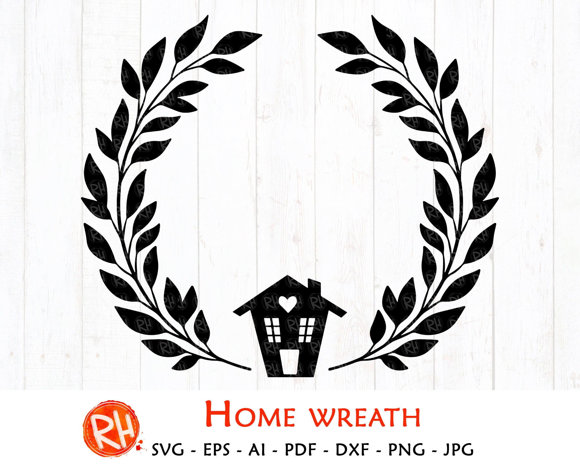 Download Home wreath svg House wreath silhouette Welcome sign svg ...