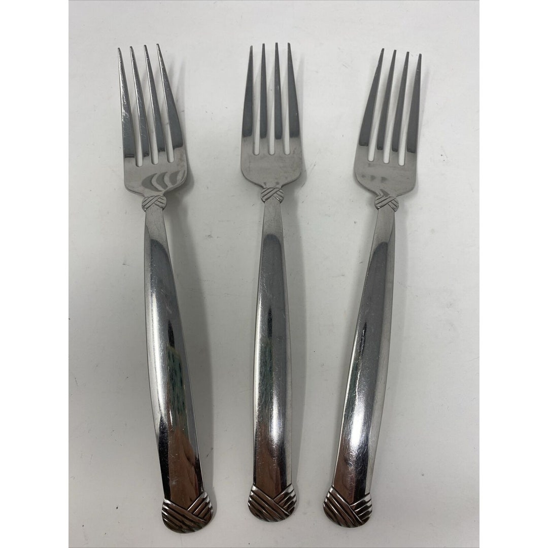 Oneida Rattan Stainless Flatware Set of 3 Dinner Forks 7.5 Etsy