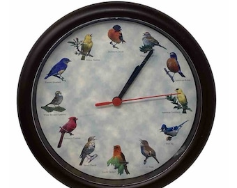 Vintage Nature Sound Studios Bird Wall Clock Plays Bird Calls On The Hour Works