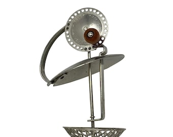 Vintage Androck Hand Crank Mixer Egg Beater With Shield 7.5” Farmhouse USA