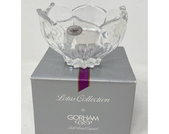 Vintage Gorham Crystal Lotus Tulip Votive 2.5" Bowl West Germany Gift Heavy NEW