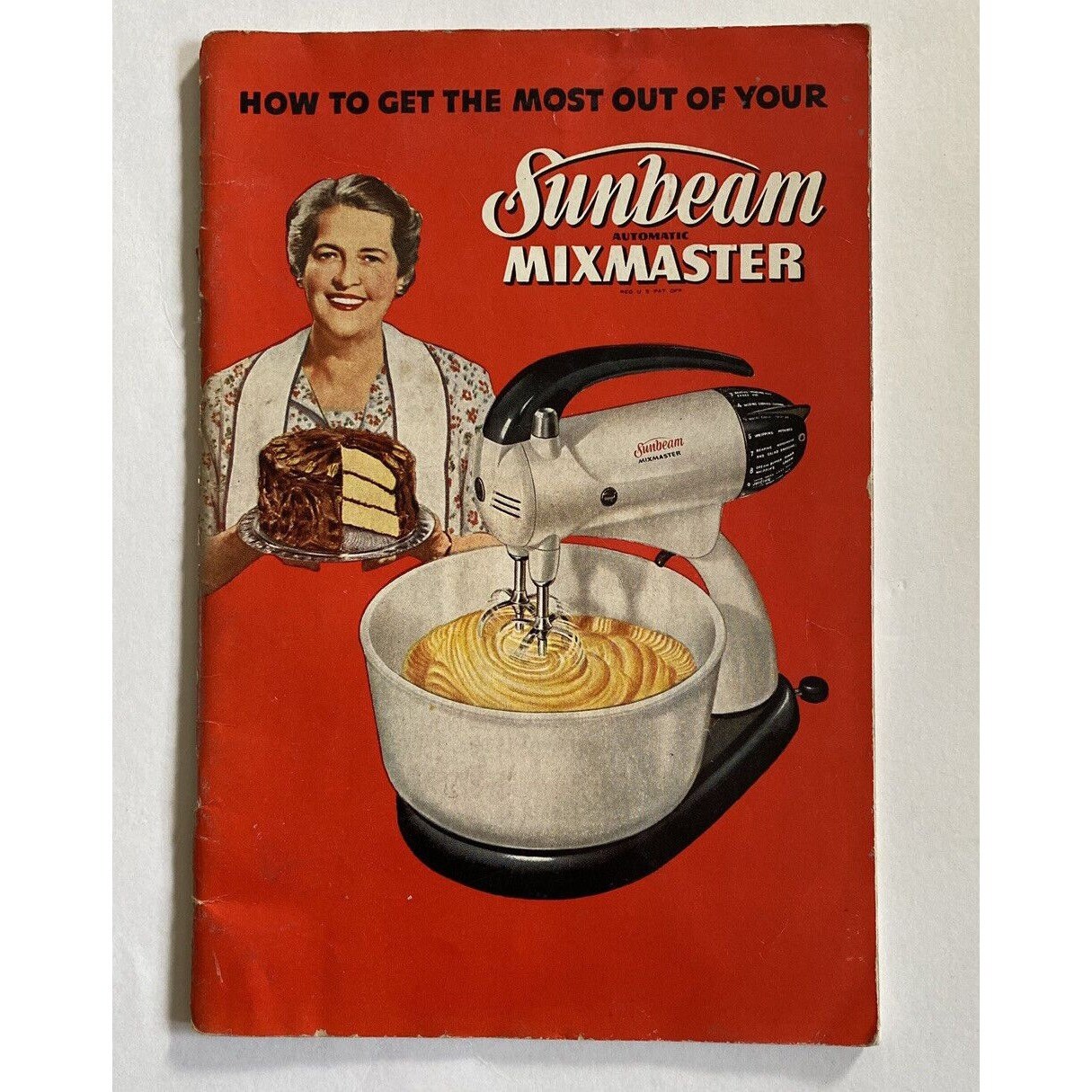 Vintage Instruction Manual Recipe Book Sunbeam Mixmaster Hand Mixer 1966