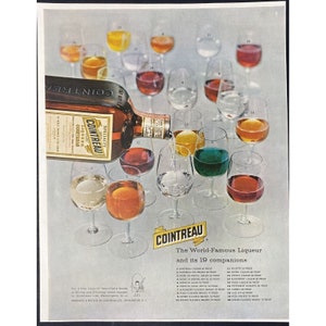 1958 Cointreau Liqueur 19 Flavors Vintage Color Print Ad & Triumph Estate Wagon