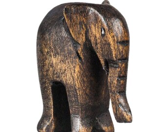 5cm Small Hand Carved Elephant / African Elephant Sculpture / Elephant Art Decor