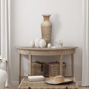 Hand Woven Vase Raffia Basket Rustic Home Decor