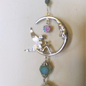 Fairy Cresent Moon Suncatcher rear view window charm