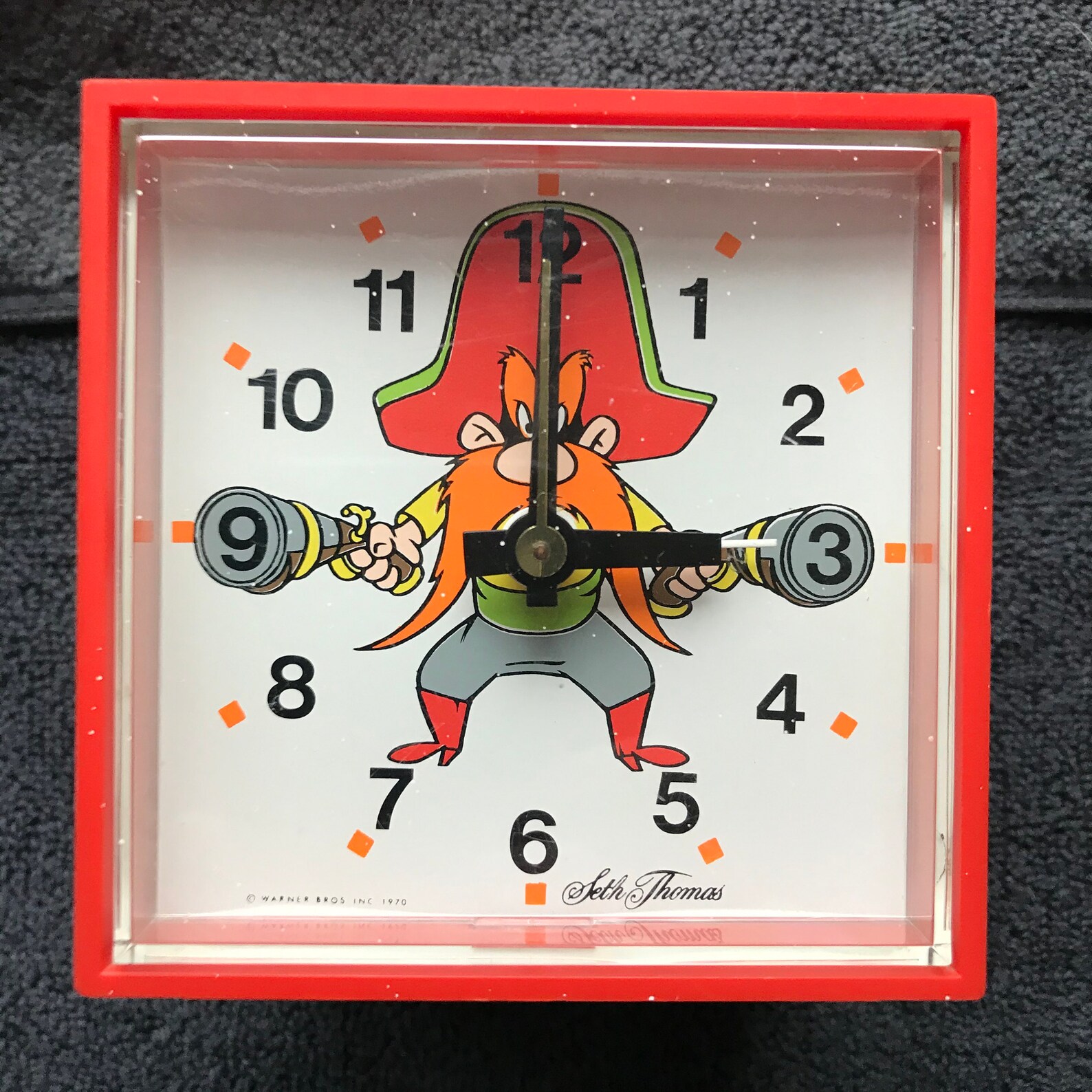 1970 Yosemite Sam Alarm Clock by Seth Thomas Red Minicube Etsy