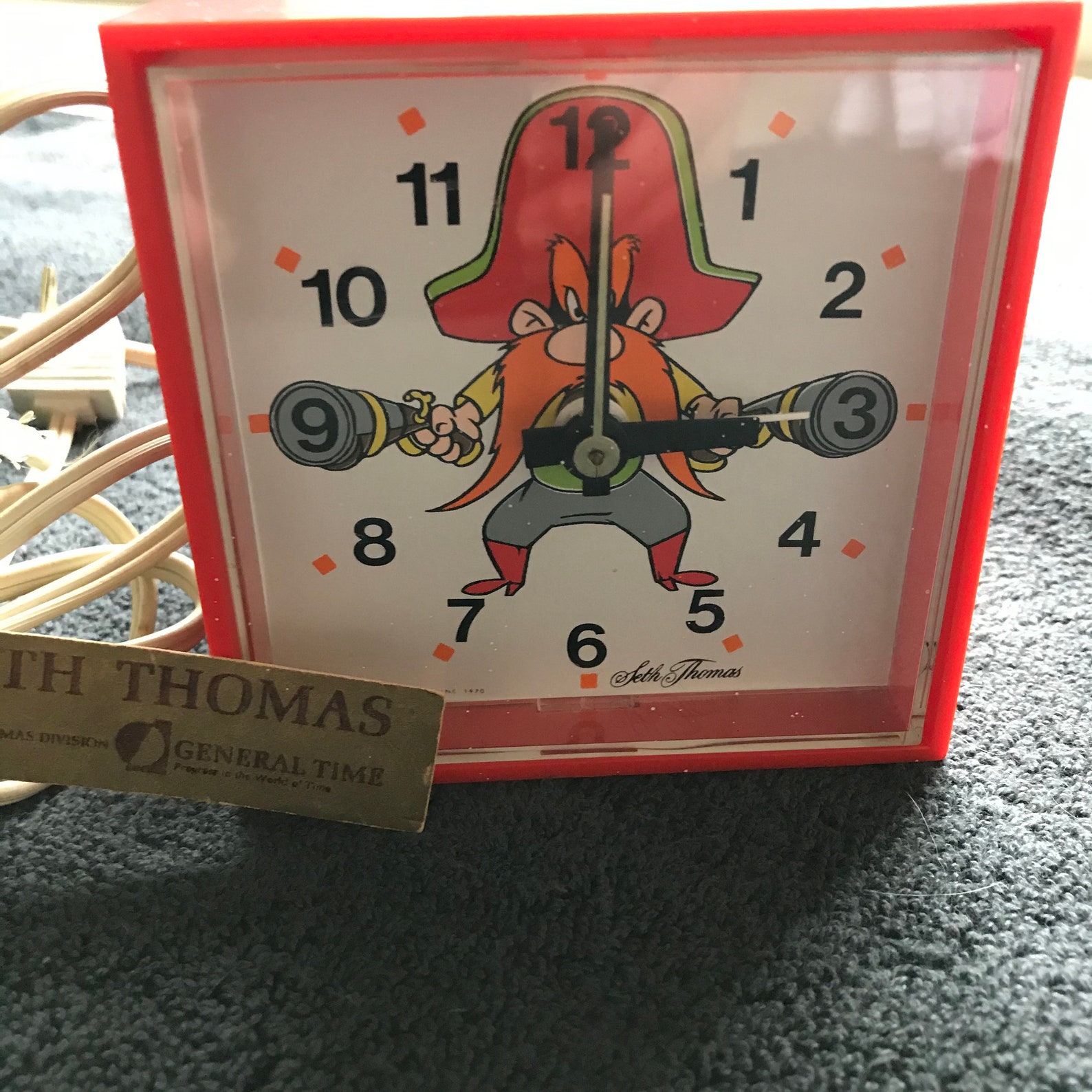 1970 Yosemite Sam Alarm Clock by Seth Thomas Red Minicube Etsy