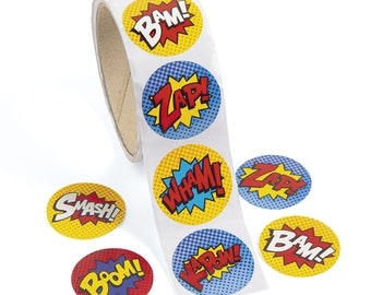 super hero colour sticker /& stamp set xmas party birthday stocking fillers
