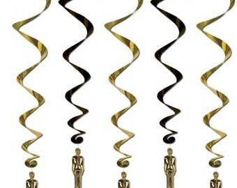 5 Movie Night HOLLYWOOD Party Hanging Decoration WALK OF FAME STAR Whirls