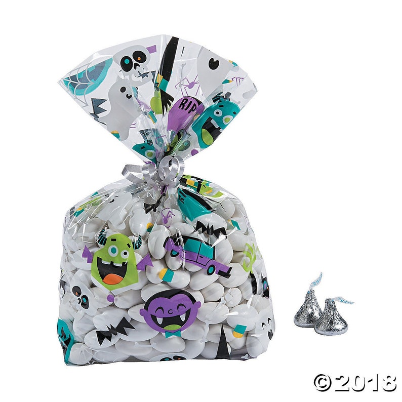 12 Goofy Ghouls Birthday Party Favor Treat Cello Bags Halloween Vampire Bats
