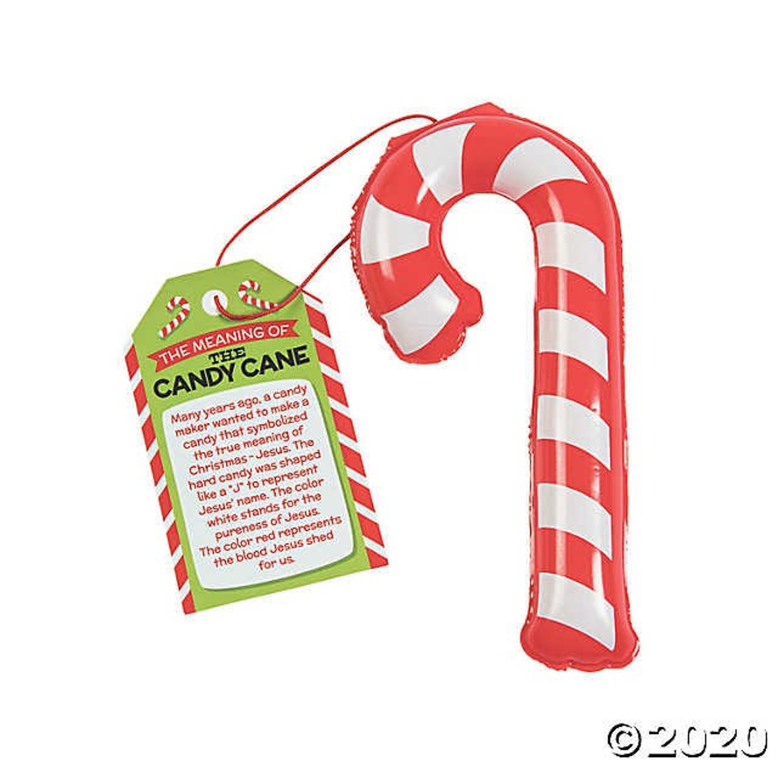 12 Inflatable Peppermint Candy Canes w/ religious meaning card Etsy
