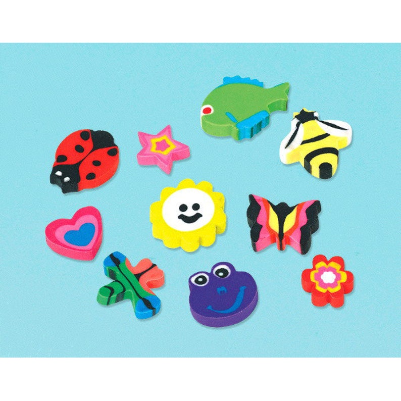 500 MINI erasers Birthday Party Favor School TREASURE BOX