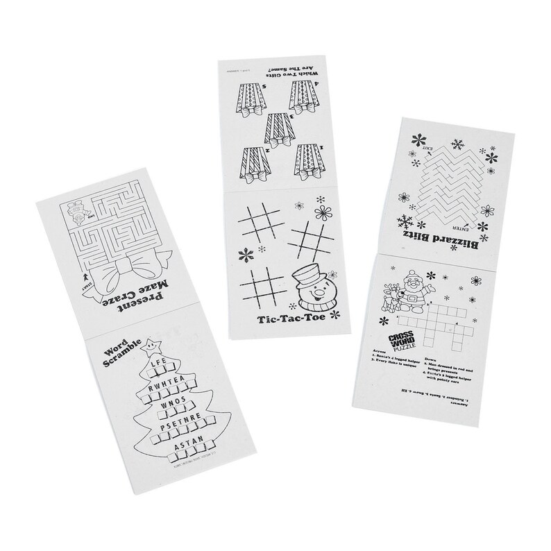 12 Holiday Christmas Party Favors Fun /& Game Activity Books